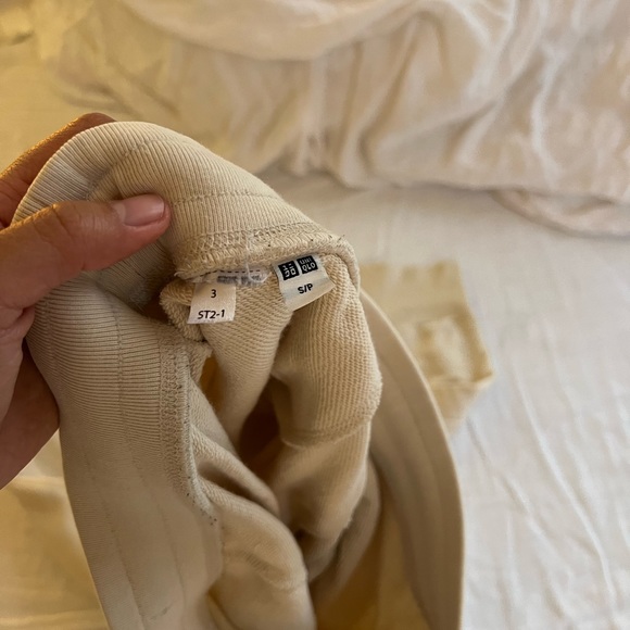 Uniqlo Cotton Sweatpants, Cream - Picture 2 of 4